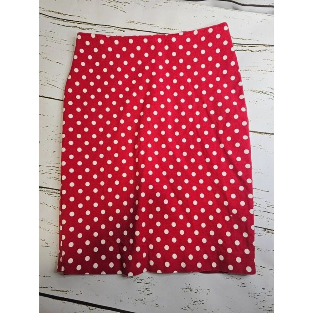 Talbots Red White Polka Dot Pencil Skirt Size 2
